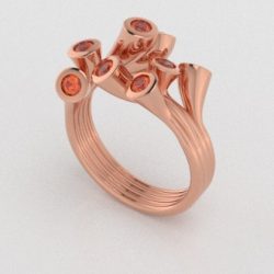 Verlovingsringen Rosegoud 9 karaat Citrien PR0001