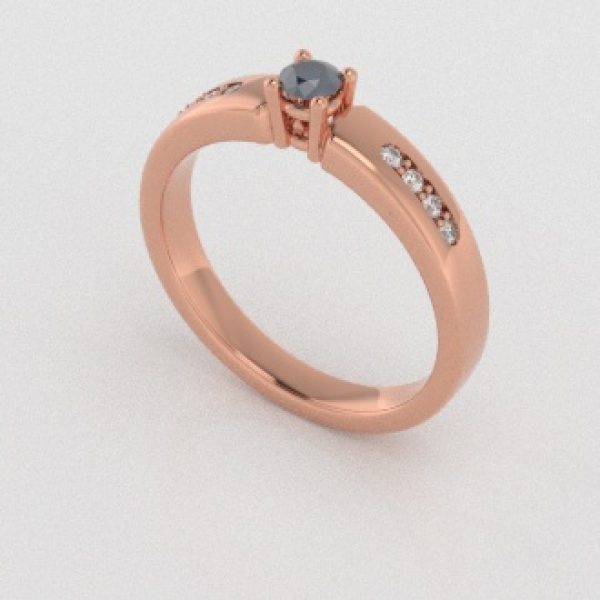 Verlovingsringen Rosegoud 9 karaat Diamant Blauw PR0003