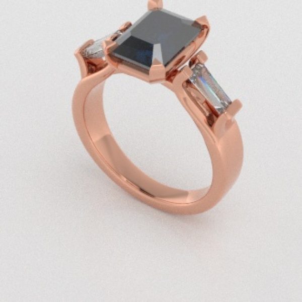 Verlovingsringen Rosegoud 9 karaat Diamant Blauw PR0005