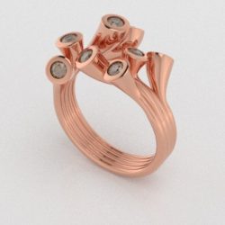 Verlovingsringen Rosegoud 9 karaat Diamant Bruin PR0001