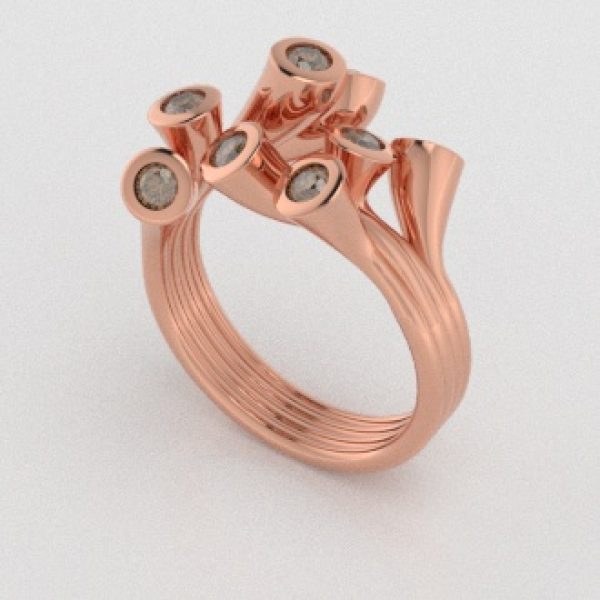Verlovingsringen Rosegoud 9 karaat Diamant Bruin PR0001