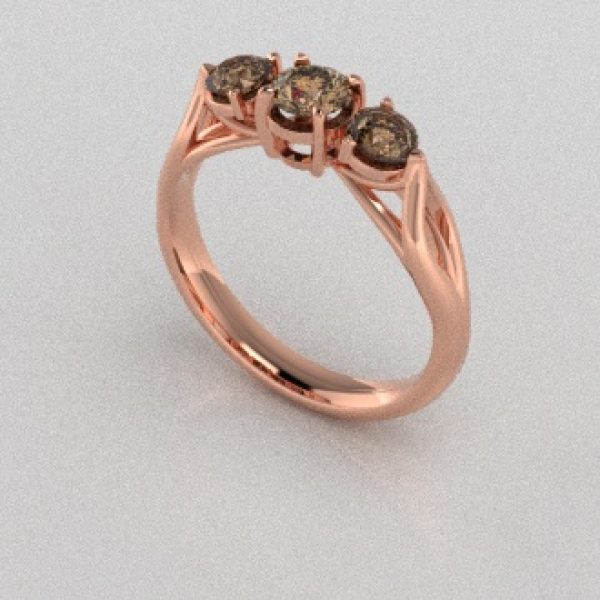 Verlovingsringen Rosegoud 9 karaat Diamant Bruin PR0002
