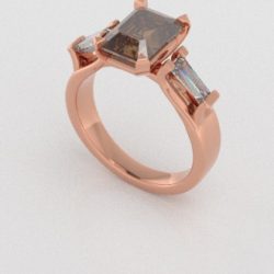 Verlovingsringen Rosegoud 9 karaat Diamant Bruin PR0005