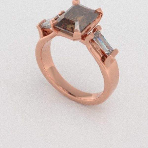 Verlovingsringen Rosegoud 9 karaat Diamant Bruin PR0005