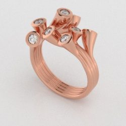 Verlovingsringen Rosegoud 9 karaat Diamant PR0001