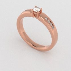 Verlovingsringen Rosegoud 9 karaat Moissanite Diamant PR0003