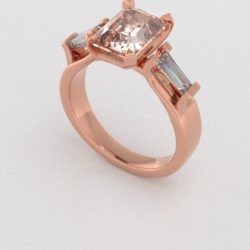 Verlovingsringen Rosegoud 9 karaat Moissanite Diamant PR0005