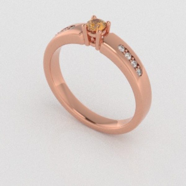 Verlovingsringen Rosegoud 9 karaat Saffier Geel Diamant PR0003