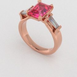 Verlovingsringen Rosegoud 9 karaat Saffier Roze Diamant PR0005