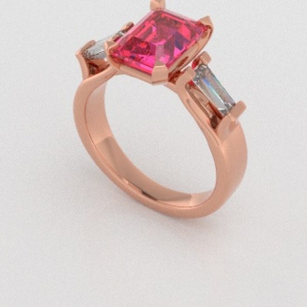 Verlovingsringen Rosegoud 9 karaat Saffier Roze Diamant PR0005