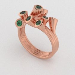 Verlovingsringen Rosegoud 9 karaat Smaragd PR0001
