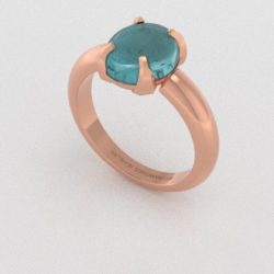 Verlovingsringen Rosegoud 9 karaat Toermalijn Blauw  PR0004