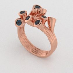 Verlovingsringen Rosegoud 9 karaat Topaas London Blauw PR0001