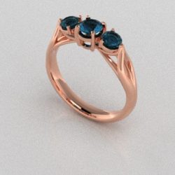 Verlovingsringen Rosegoud 9 karaat Topaas London Blauw PR0002