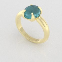 Verlovingsringen Toermalijn Blauw  Geelgoud 9 karaat PR0004