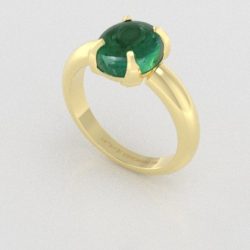 Verlovingsringen Toermalijn Groen  Geelgoud 14 karaat PR0004