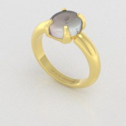 Verlovingsringen Toermalijn Wit  Geelgoud 18 Karaat PR0004