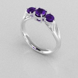 Verlovingsringen Witgoud 14 karaat Amethist PR0002