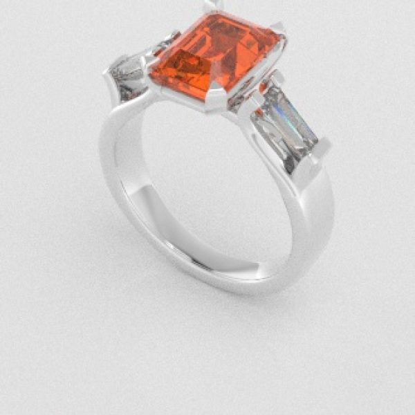 Verlovingsringen Witgoud 14 karaat Citrien Diamant PR0005