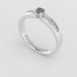 Verlovingsringen Witgoud 14 karaat Diamant Blauw PR0003