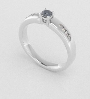Verlovingsringen Witgoud 14 karaat Diamant Blauw PR0003