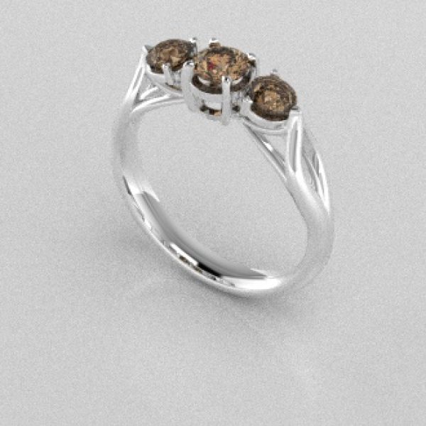 Verlovingsringen Witgoud 14 karaat Diamant Bruin PR0002
