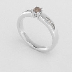 Verlovingsringen Witgoud 14 karaat Diamant Bruin PR0003