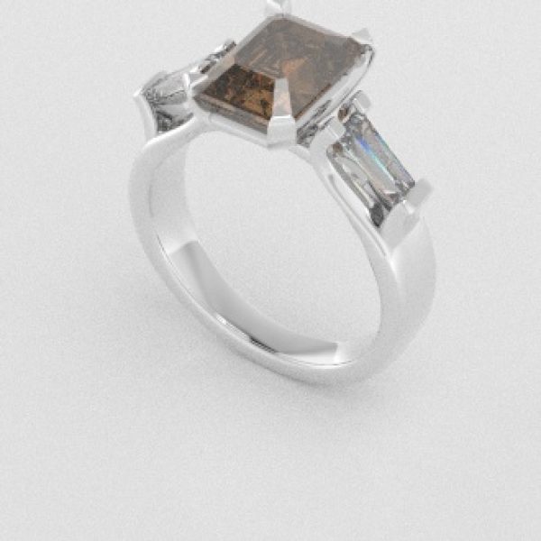 Verlovingsringen Witgoud 14 karaat Diamant Bruin PR0005