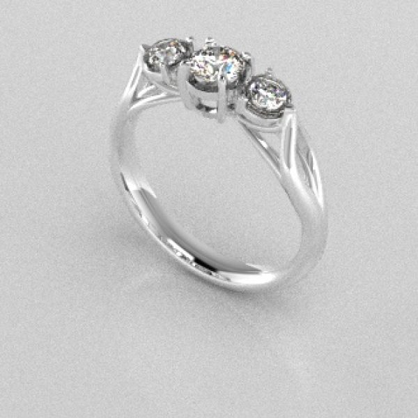 Verlovingsringen Witgoud 14 karaat Diamant PR0002