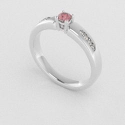 Verlovingsringen Witgoud 14 karaat Diamant Roze PR0003