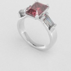Verlovingsringen Witgoud 14 karaat Diamant Roze PR0005
