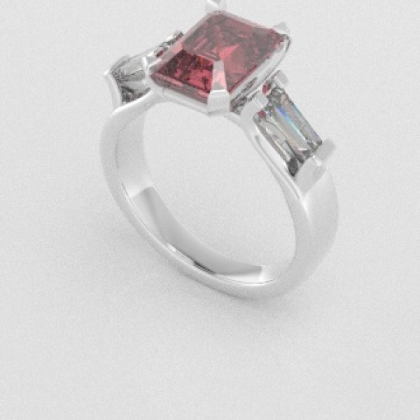 Verlovingsringen Witgoud 14 karaat Diamant Roze PR0005