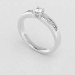 Verlovingsringen Witgoud 14 karaat Moissanite Diamant PR0003