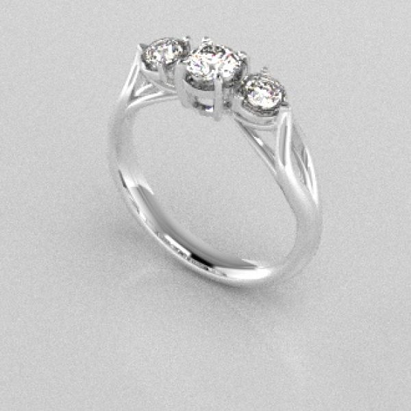 Verlovingsringen Witgoud 14 karaat Moissanite PR0002