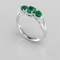 Verlovingsringen Witgoud 14 karaat Smaragd PR0002