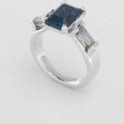 Verlovingsringen Witgoud 14 karaat Topaas London Blauw Diamant PR0005