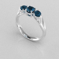 Verlovingsringen Witgoud 14 karaat Topaas London Blauw PR0002