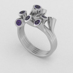 Verlovingsringen Witgoud 18 Karaat Amethist PR0001