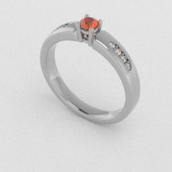 Verlovingsringen Witgoud 18 Karaat Citrien Diamant PR0003