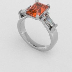 Verlovingsringen Witgoud 18 Karaat Citrien Diamant PR0005