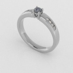 Verlovingsringen Witgoud 18 Karaat Diamant Blauw PR0003