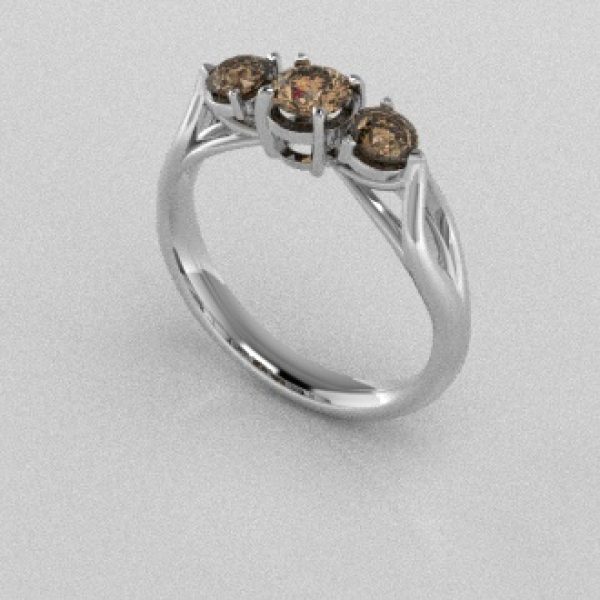 Verlovingsringen Witgoud 18 Karaat Diamant Bruin PR0002