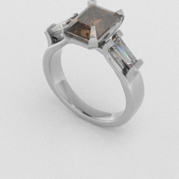 Verlovingsringen Witgoud 18 Karaat Diamant Bruin PR0005
