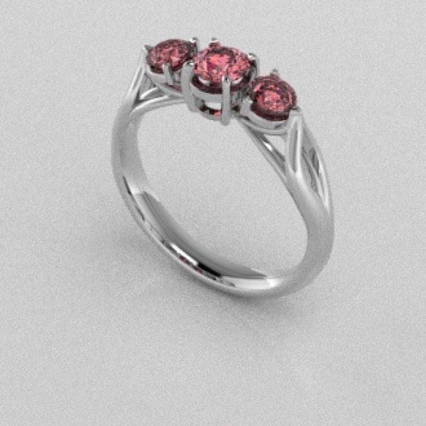 Verlovingsringen Witgoud 18 Karaat Diamant Roze PR0002