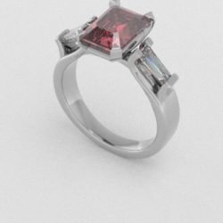 Verlovingsringen Witgoud 18 Karaat Diamant Roze PR0005