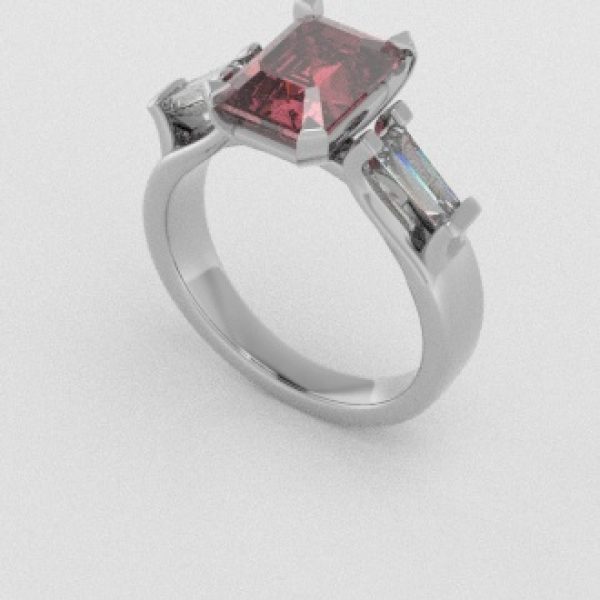Verlovingsringen Witgoud 18 Karaat Diamant Roze PR0005