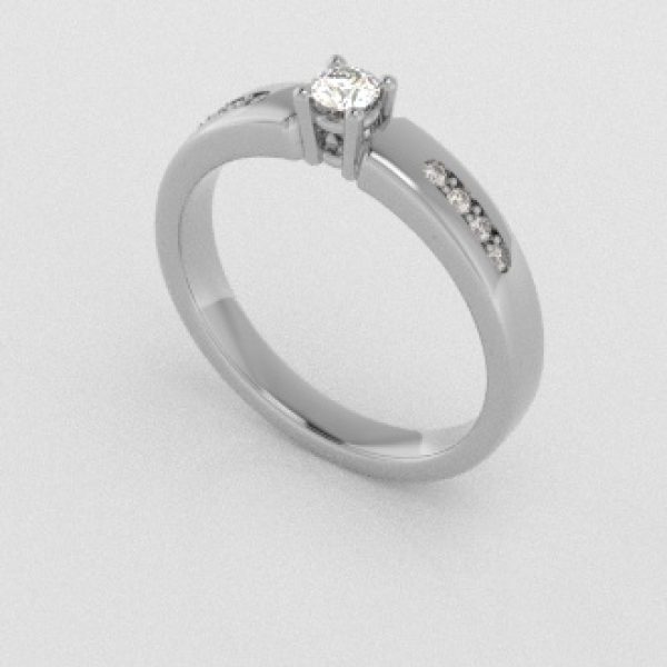Verlovingsringen Witgoud 18 Karaat Moissanite Diamant PR0003