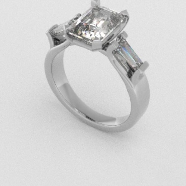 Verlovingsringen Witgoud 18 Karaat Moissanite Diamant PR0005