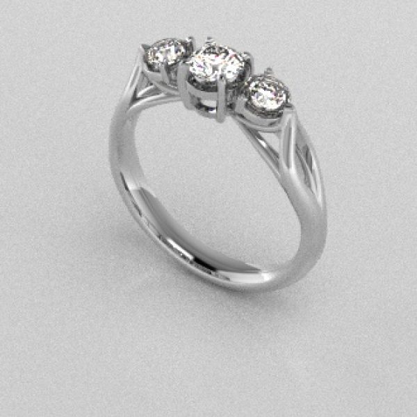 Verlovingsringen Witgoud 18 Karaat Moissanite PR0002