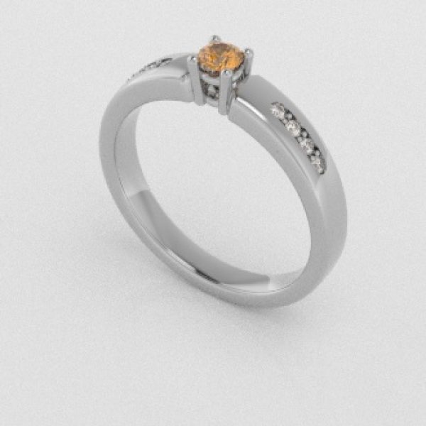 Verlovingsringen Witgoud 18 Karaat Saffier Geel Diamant PR0003